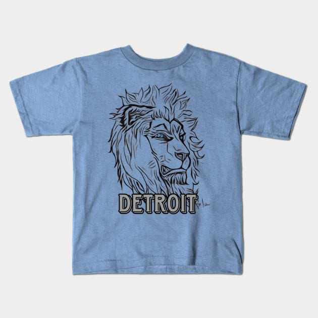 Detroit Lions Kids T-Shirt by Bosko Art Designs